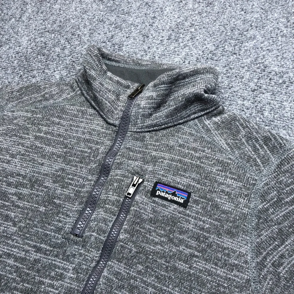 Patagonia Kids Better Sweater 1/4 Zip Fleece Pullover Gray Heather Size L 12
